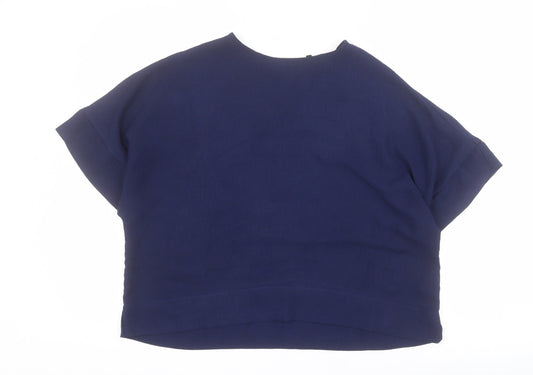 Womens UK Size 14 Peacocks Blue Basic T-Shirt