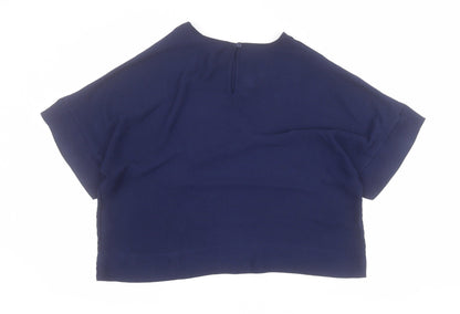 Womens UK Size 14 Peacocks Blue Basic T-Shirt