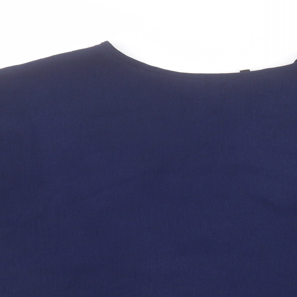 Womens UK Size 14 Peacocks Blue Basic T-Shirt