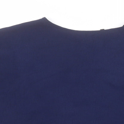 Womens UK Size 14 Peacocks Blue Basic T-Shirt