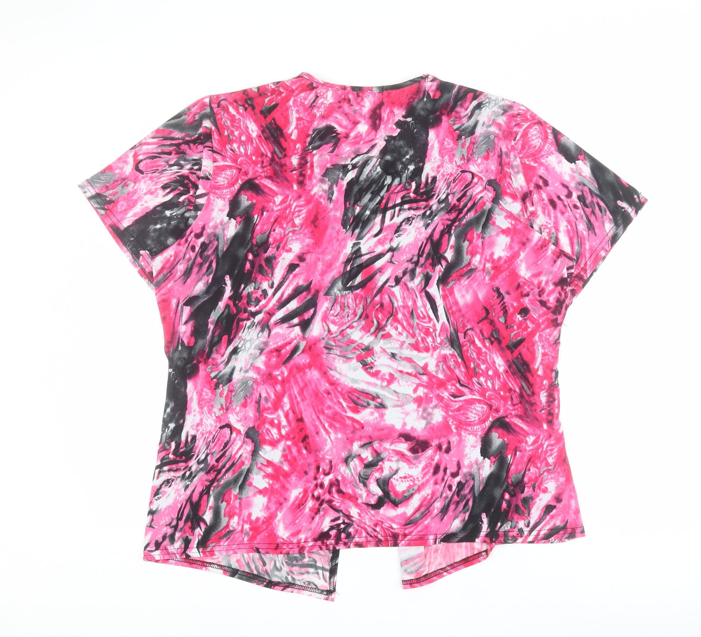 Womens UK Size M BASSINI Pink Basic T-Shirt