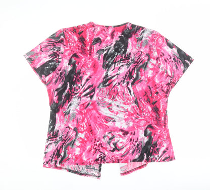 Womens UK Size M BASSINI Pink Basic T-Shirt