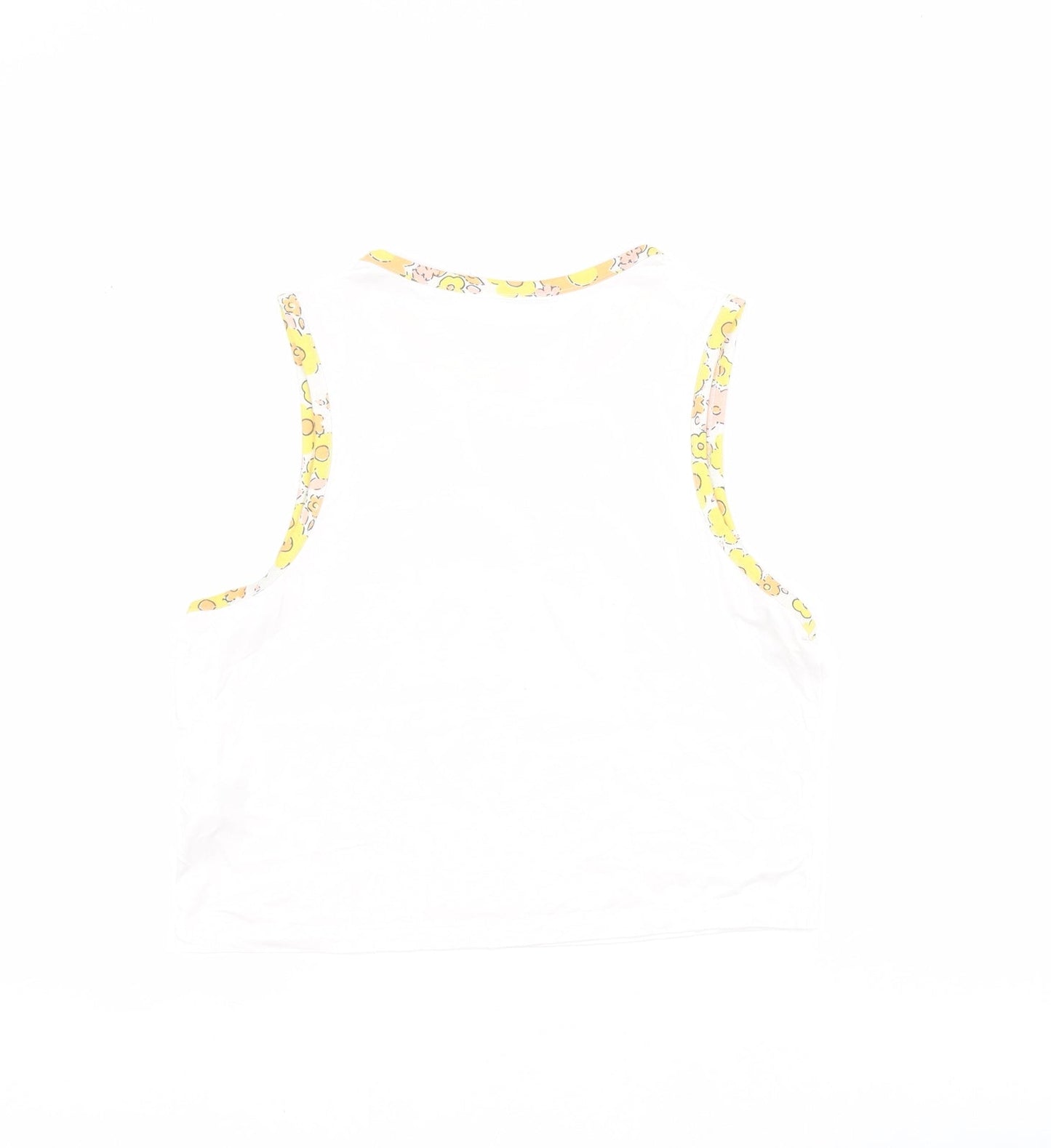 Womens UK Size M Neon Rose White Cropped Tank