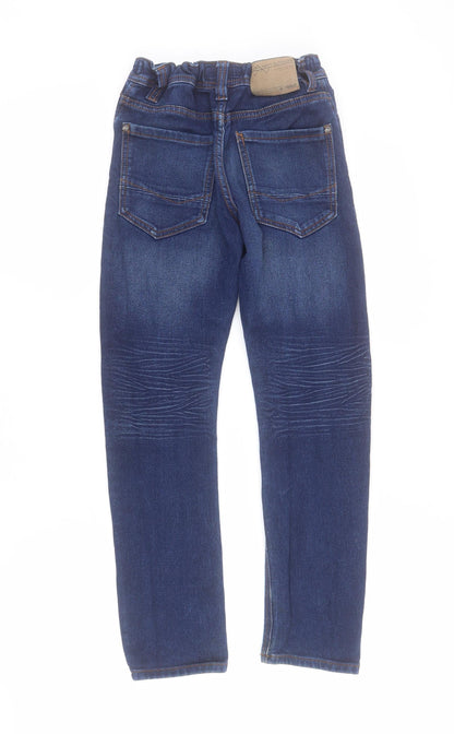 NEXT Boys Blue  Cotton Skinny Jeans Size 9 Months  Regular Zip