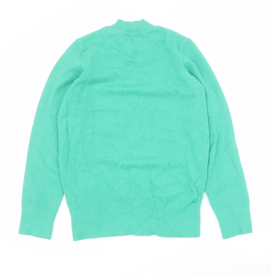 Gallery Womens Green Mock Neck  Viscose Pullover Jumper Size XS