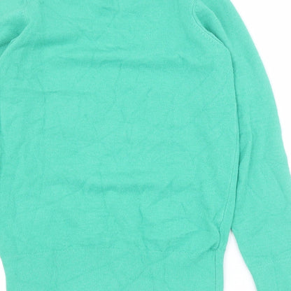 Gallery Womens Green Mock Neck  Viscose Pullover Jumper Size XS