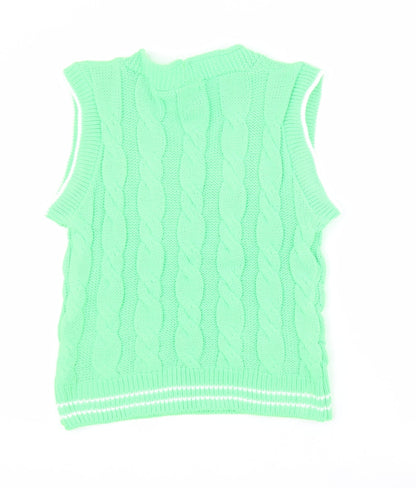 Vivichi Womens Green V-Neck  Acrylic Vest Jumper Size XS