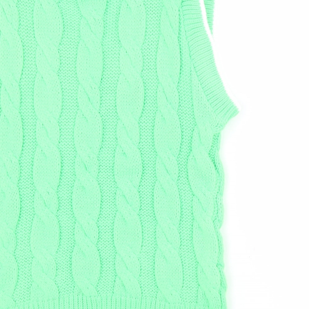 Vivichi Womens Green V-Neck  Acrylic Vest Jumper Size XS