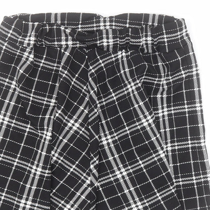 SheIn Womens Black Plaid Polyester Skater Skirt Size M