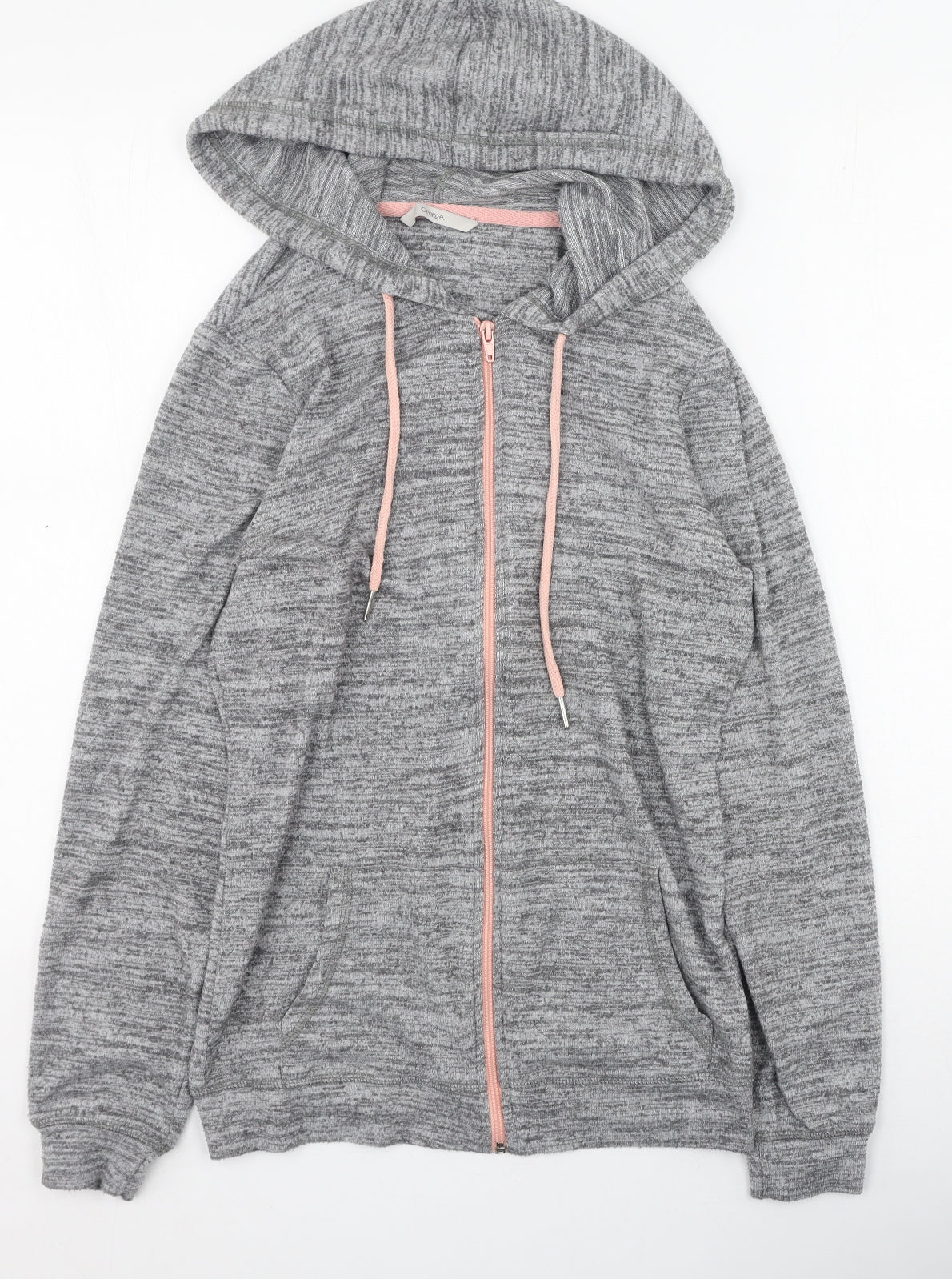 George Womens Grey Round Neck  Polyester Full Zip Jumper Size 8