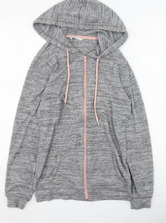 George Womens Grey Round Neck  Polyester Full Zip Jumper Size 8