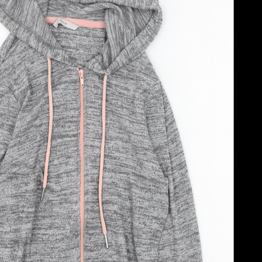 George Womens Grey Round Neck  Polyester Full Zip Jumper Size 8