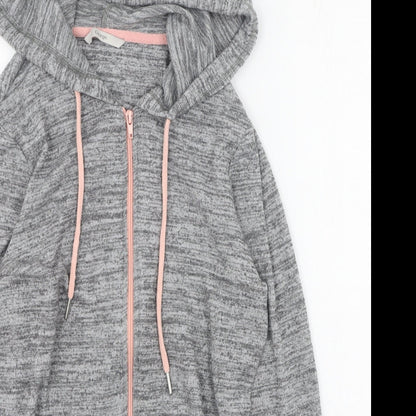 George Womens Grey Round Neck  Polyester Full Zip Jumper Size 8