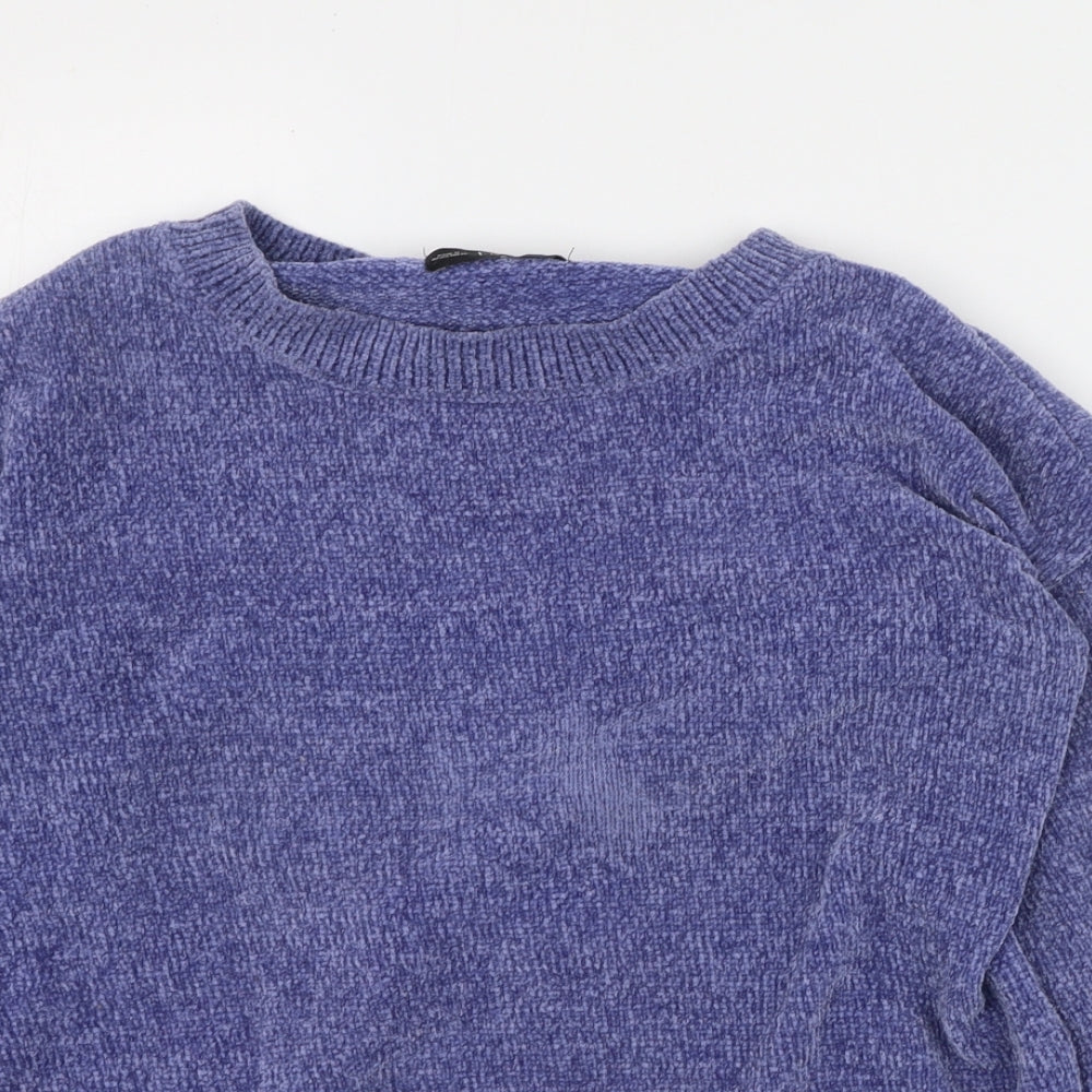F&F Womens Blue Round Neck  Polyester Pullover Jumper Size 6