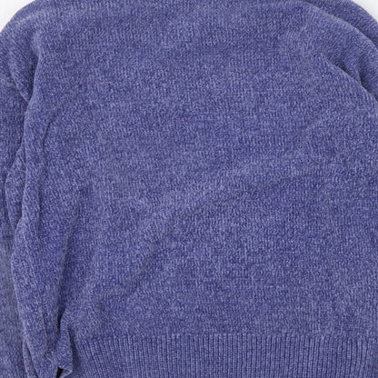 F&F Womens Blue Round Neck  Polyester Pullover Jumper Size 6