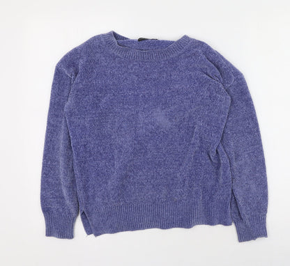 F&F Womens Blue Round Neck  Polyester Pullover Jumper Size 6