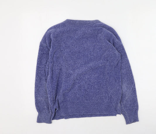 F&F Womens Blue Round Neck  Polyester Pullover Jumper Size 6