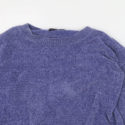 F&F Womens Blue Round Neck  Polyester Pullover Jumper Size 6