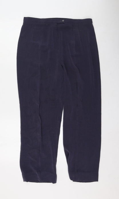 Womens UK Size 16 Gold Regular Fit  Blue Trousers