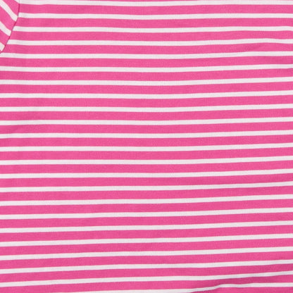 First Avenue  Womens Pink Round Neck Striped Polyester Pullover Jumper Size XL