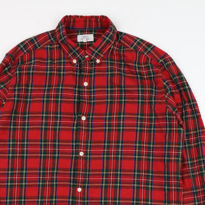 Mens UK Size M NEXT Red  Button-Up Long Sleeve Casual Shirt