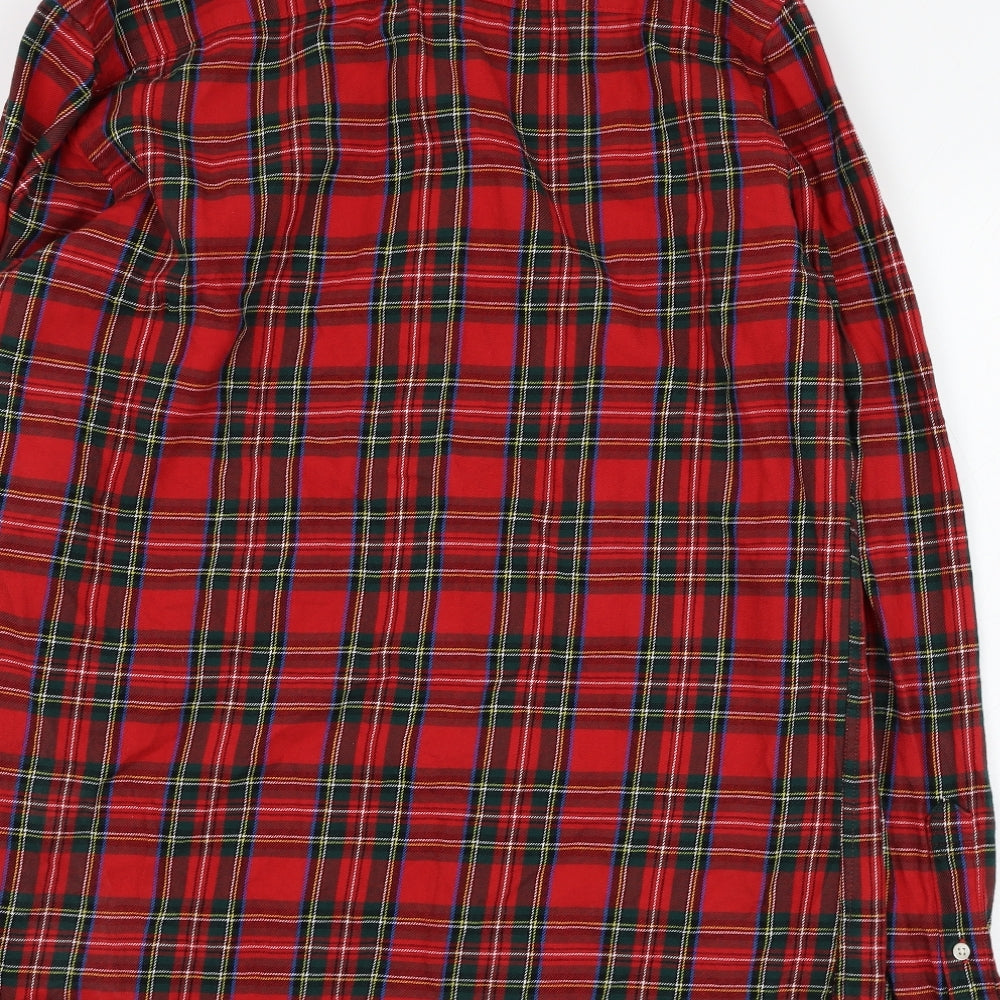 Mens UK Size M NEXT Red  Button-Up Long Sleeve Casual Shirt