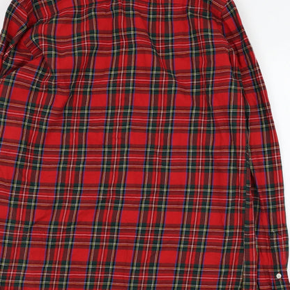 Mens UK Size M NEXT Red  Button-Up Long Sleeve Casual Shirt