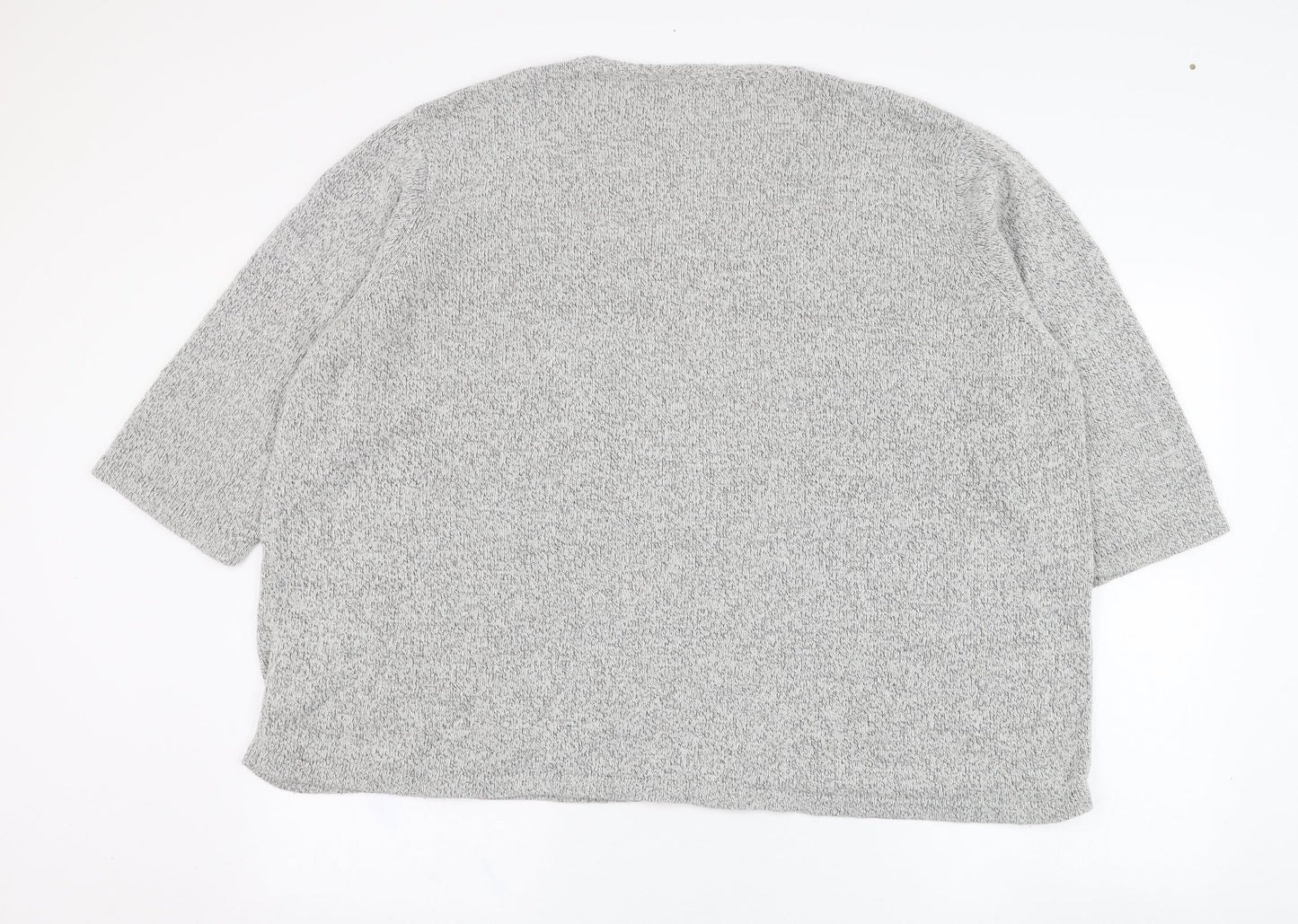 Damart Womens Grey V-Neck  Acrylic Pullover Jumper Size 30   - Flower