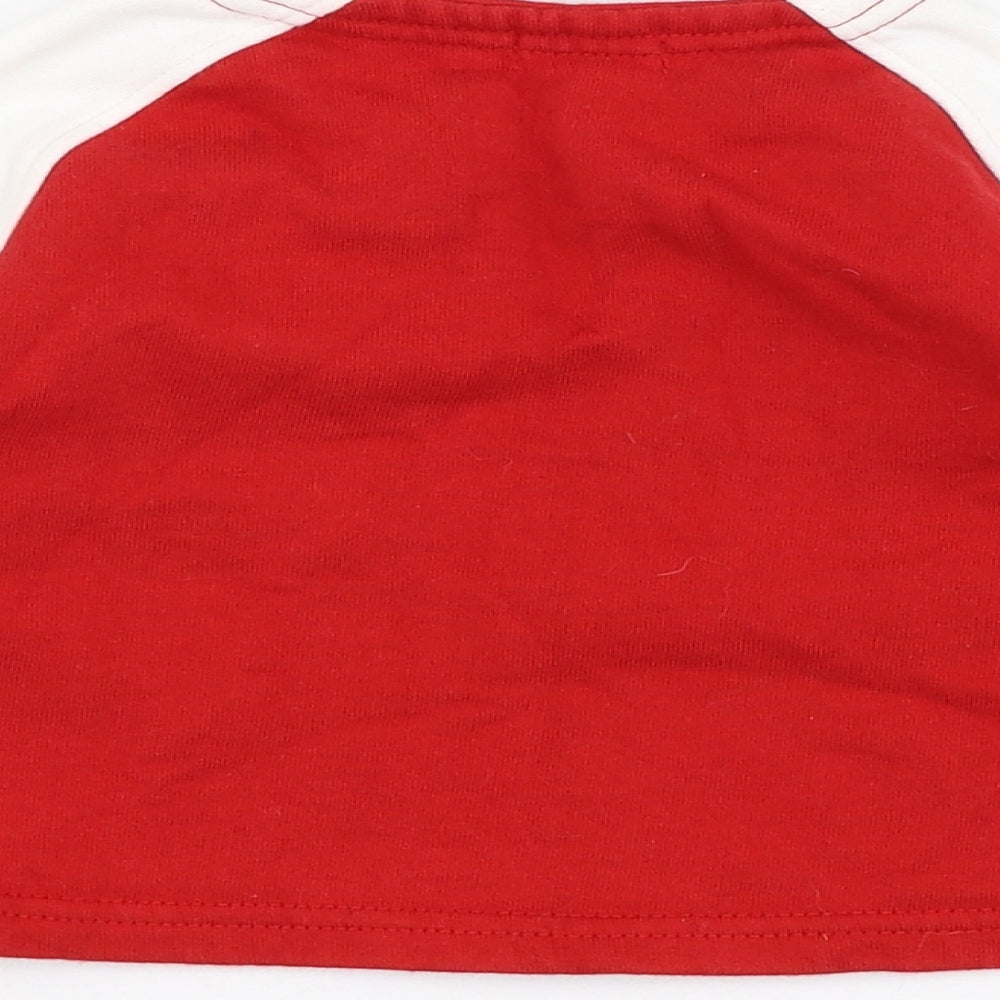 ELLE Boys Red  Cotton Full Zip Jumper Size 6-9 Months  Zip