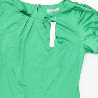 Red Herring Womens Green  Polyester T-Shirt Dress  Size 16  Round Neck Zip