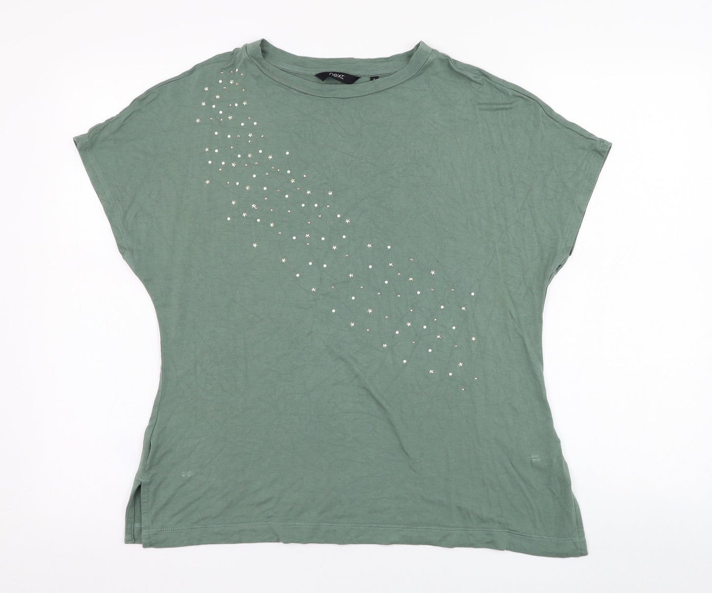 Womens UK Size 6 NEXT Green Basic T-Shirt
