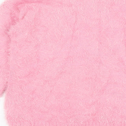Matalan Girls Pink Round Neck  Polyamide Pullover Jumper Size 13 Years  Pullover - Unicorn