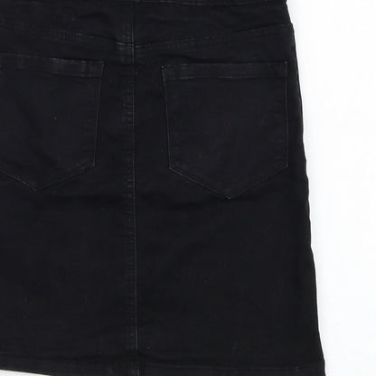 Primark Womens Black  Cotton Straight & Pencil Skirt Size 6   Zip