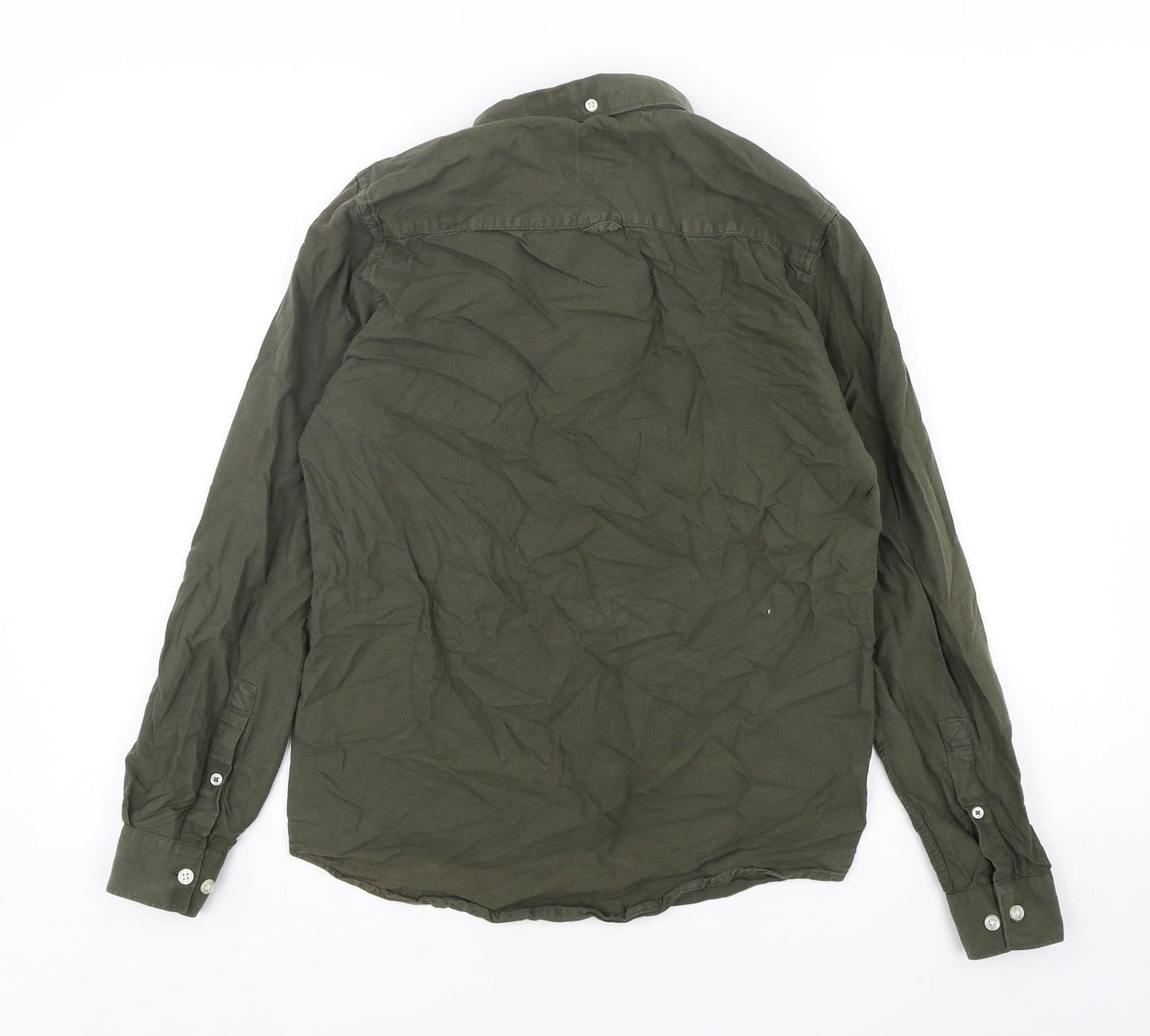 River Island Mens Green  Cotton  Button-Up Size XS Collared Button