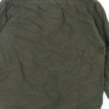 River Island Mens Green  Cotton  Button-Up Size XS Collared Button