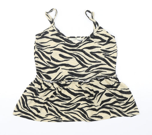 George Womens Multicoloured Animal Print Polyester Camisole Tank Size 8 V-Neck