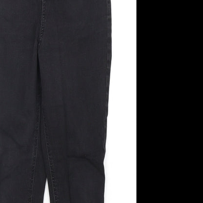 Marks and Spencer Womens Black  Cotton Skinny Jeans Size 12 L28 in Regular Button