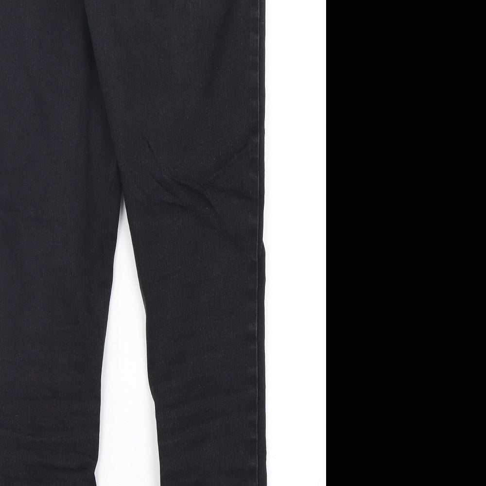 Marks and Spencer Womens Black  Cotton Skinny Jeans Size 12 L28 in Regular Button