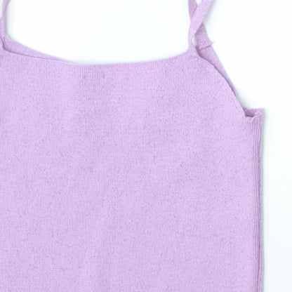 George Womens Purple  Polyester Cropped Tank Size M Square Neck