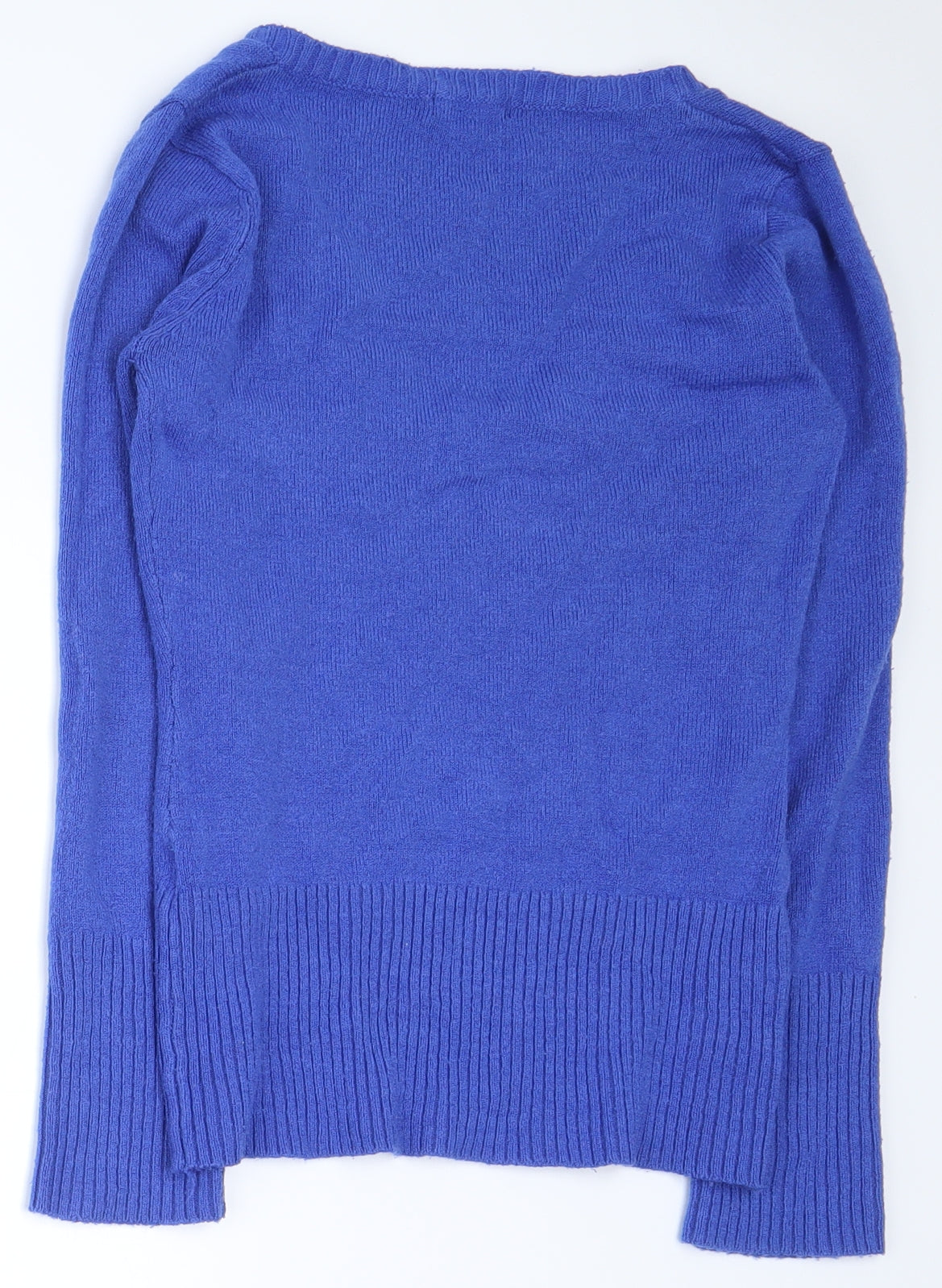 Jennyfer Womens Blue V-Neck  Acrylic Pullover Jumper Size S