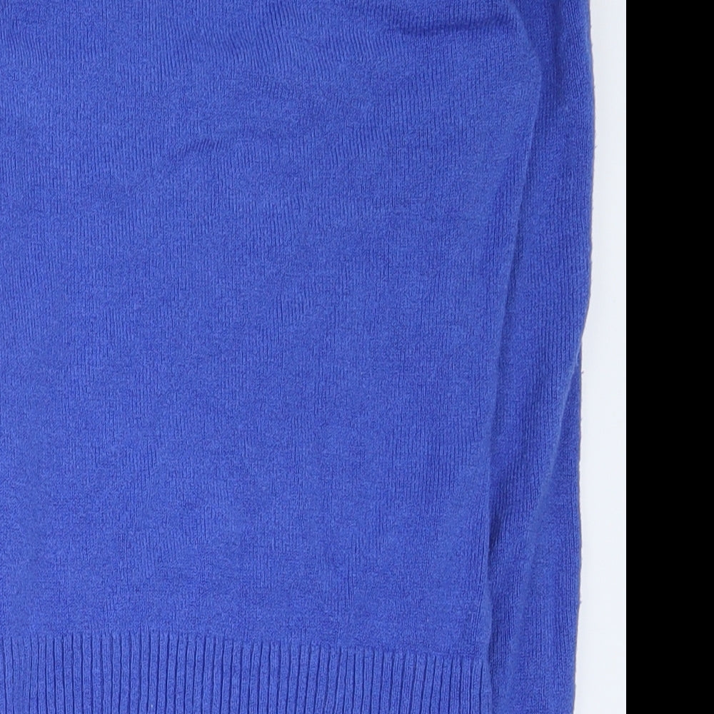 Jennyfer Womens Blue V-Neck  Acrylic Pullover Jumper Size S