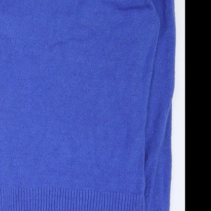 Jennyfer Womens Blue V-Neck  Acrylic Pullover Jumper Size S