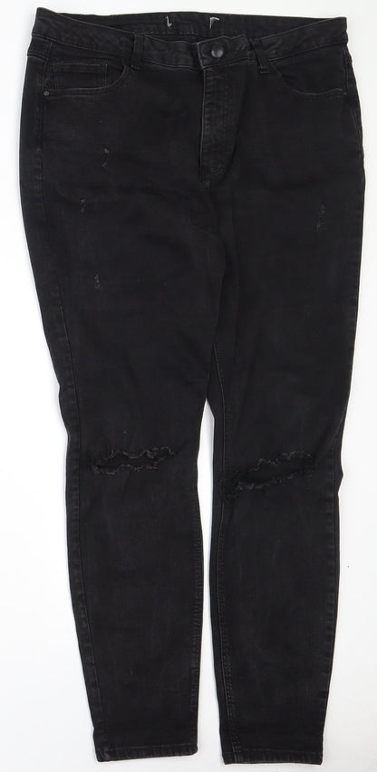 Womens UK Size 34 in Preworn Regular Fit Skinny Black Jeans