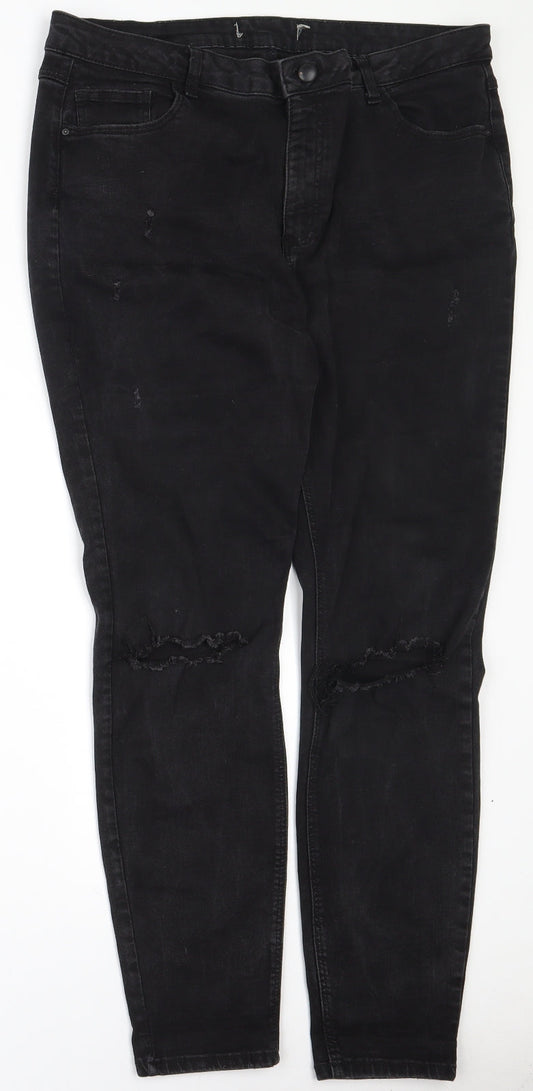 Womens UK Size 34 in Preworn Regular Fit Skinny Black Jeans