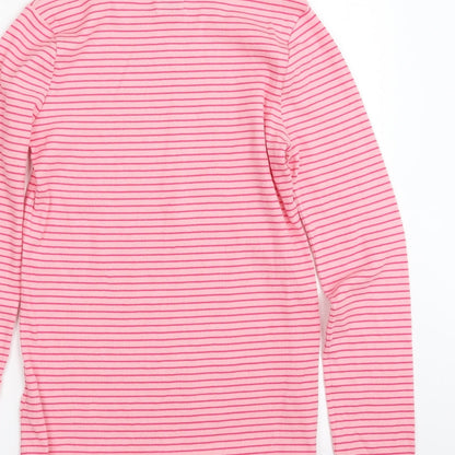 F&F Girls Pink Crew Neck Striped Cotton Pullover Jumper Size 13-14 Years  Pullover