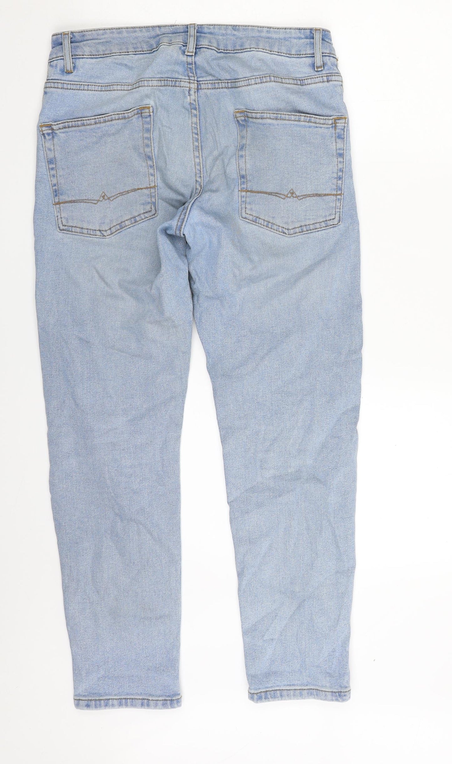 ASOS Womens Blue  100% Cotton Tapered Jeans Size 28 in L30 in Slim Zip