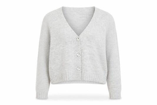 Womens UK Size L Nada del Riccio Grey Cardigan Jumper