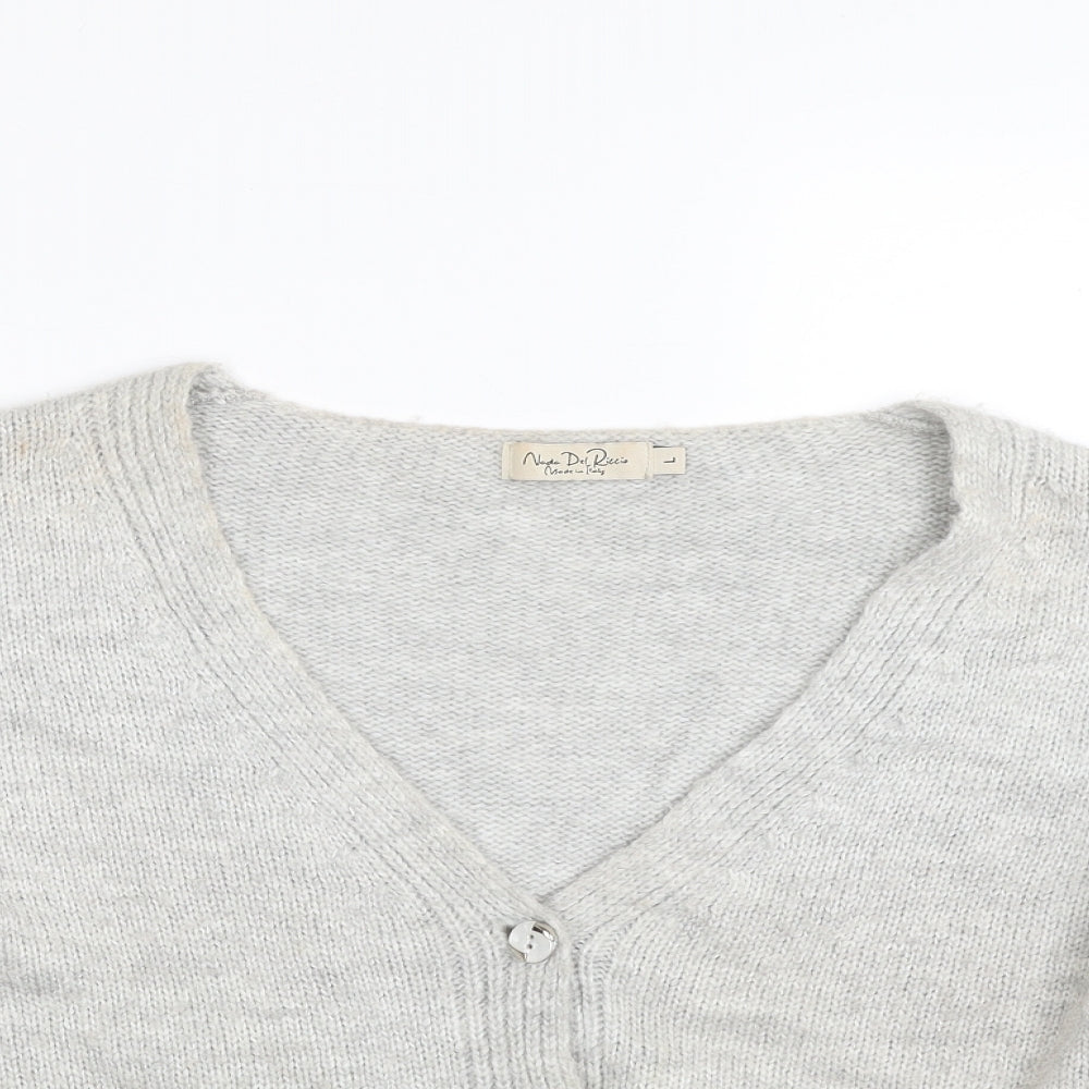 Womens UK Size L Nada del Riccio Grey Cardigan Jumper