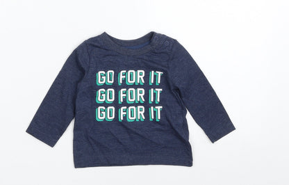 F&F Baby Blue  Cotton Basic T-Shirt Size 0-3 Months Crew Neck Pullover - Go for It