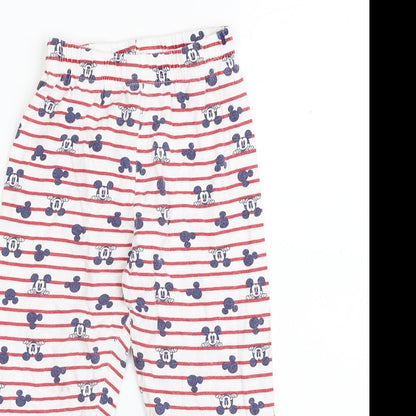 Mothercare Girls White Striped 100% Cotton Carrot Trousers Size 4-5 Years  Regular  - Disney